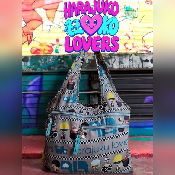 Harajuku Lovers By Gwen Stefani Multicolor Graphic Tote Bag Y2K - Picture 1 of 11